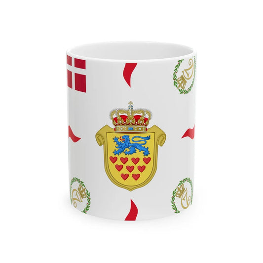 Regimental flag of 2nd Jutland Infantry Regiment (Denmark) White Coffee Mug 11oz - Go Mug Yourself