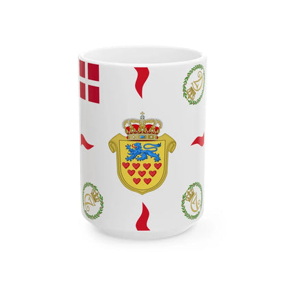 Regimental flag of 2nd Jutland Infantry Regiment (Denmark) White Coffee Mug 15oz - Go Mug Yourself