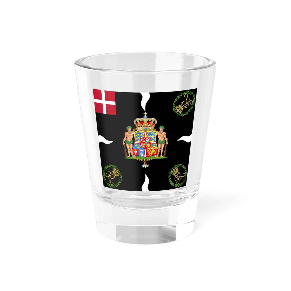 Regimental flag of 2nd Life regiment on Foot Denmark 1819-1842 (Denmark) Shot Glass 1.5oz 1.5oz - Go Mug Yourself