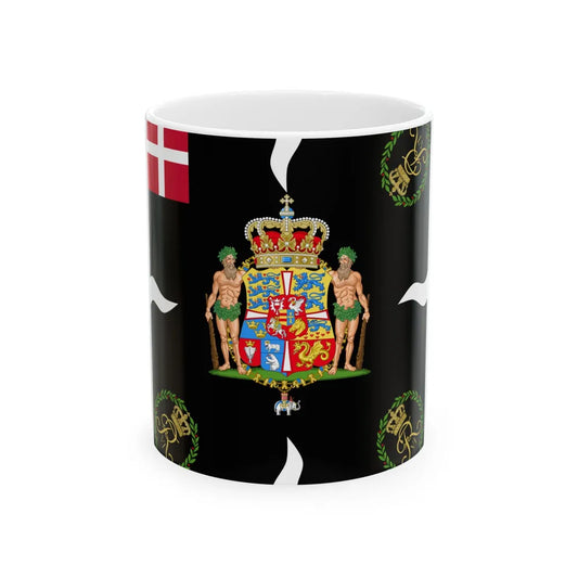 Regimental flag of 2nd Life regiment on Foot Denmark 1819-1842 (Denmark) White Coffee Mug 11oz - Go Mug Yourself