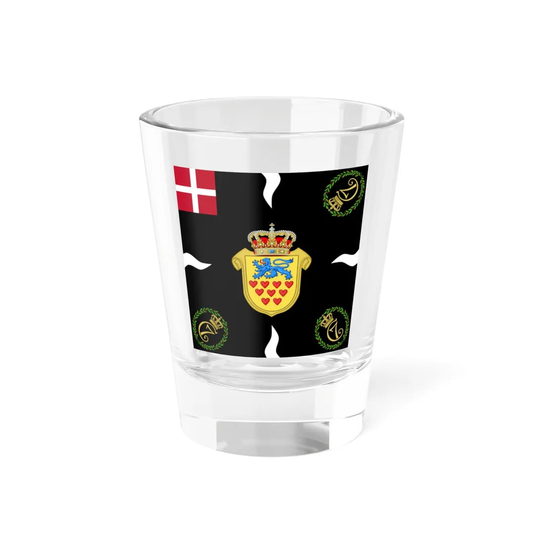 Regimental flag of 3rd Jutland Infantry Regiment (Denmark) Shot Glass 1.5oz 1.5oz - Go Mug Yourself
