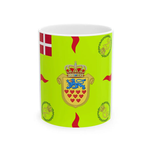 Regimental flag of Aarhus Infantry Regiment (Denmark) White Coffee Mug 11oz - Go Mug Yourself