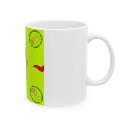 Regimental flag of Aarhus Infantry Regiment (Denmark) White Coffee Mug - Go Mug Yourself