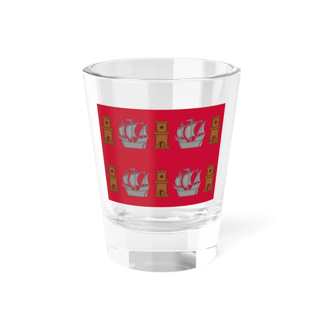 Regimental flag of Bornholm Infantry Regiment (Denmark) Shot Glass 1.5oz 1.5oz - Go Mug Yourself