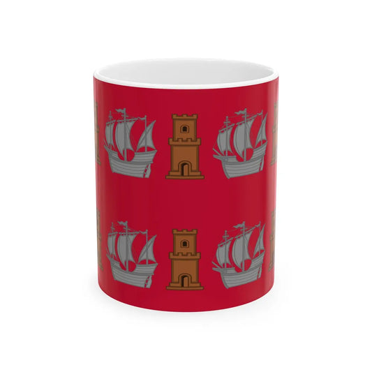 Regimental flag of Bornholm Infantry Regiment (Denmark) White Coffee Mug 11oz - Go Mug Yourself