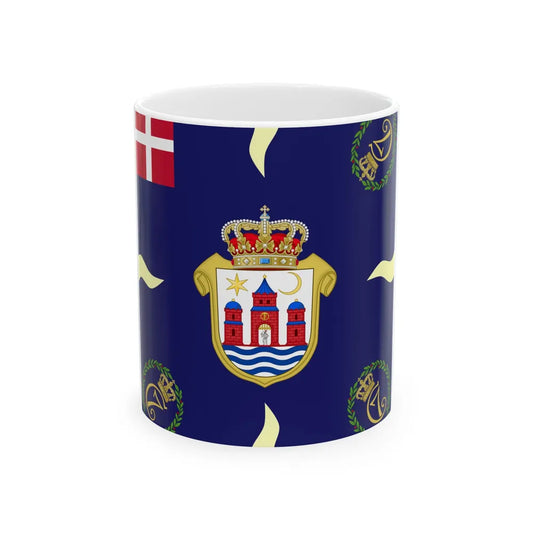 Regimental flag of Copenhagen Infantry Regiment (Denmark) White Coffee Mug 11oz - Go Mug Yourself