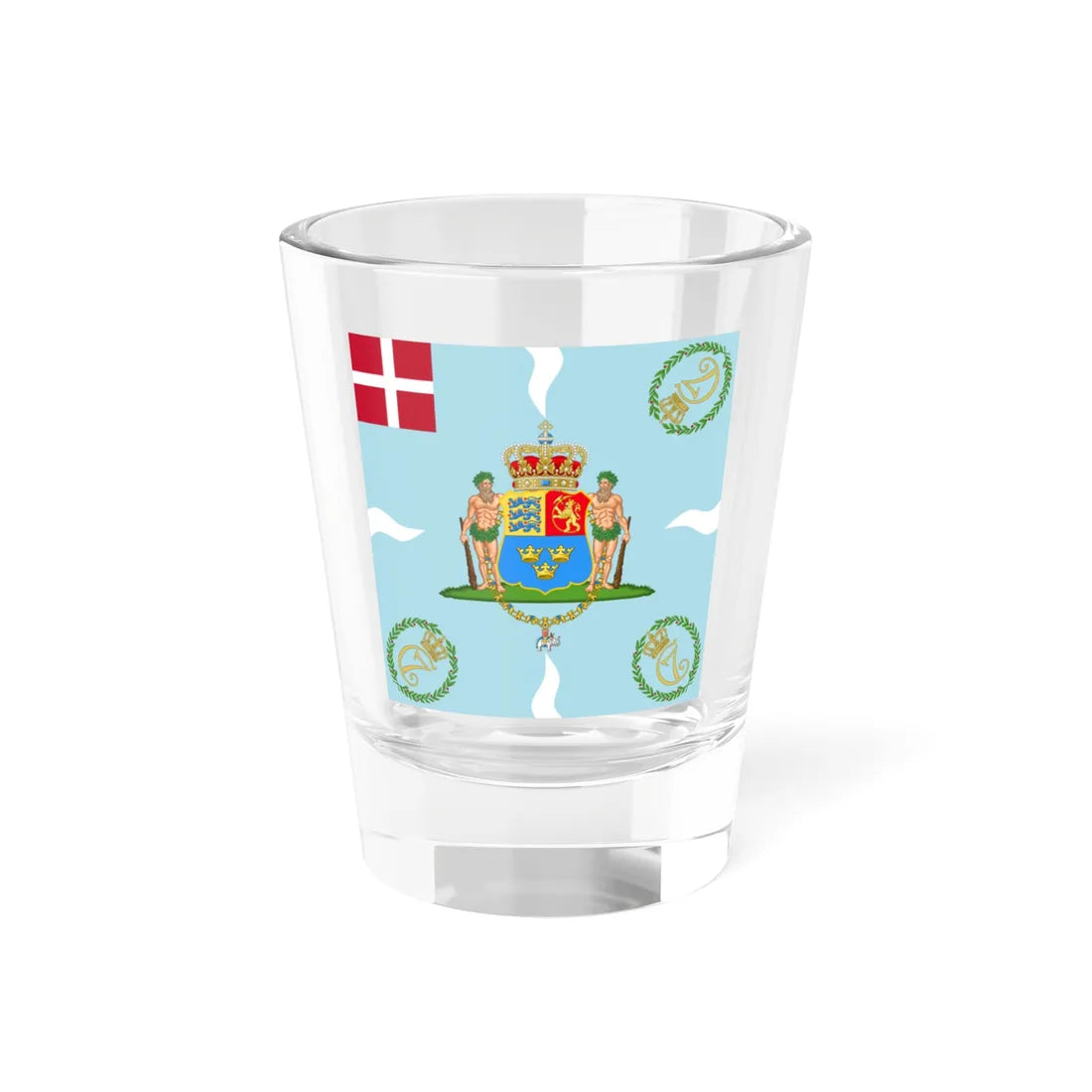 Regimental flag of Crown Princes Regiment Denmark (Denmark) Shot Glass 1.5oz 1.5oz - Go Mug Yourself