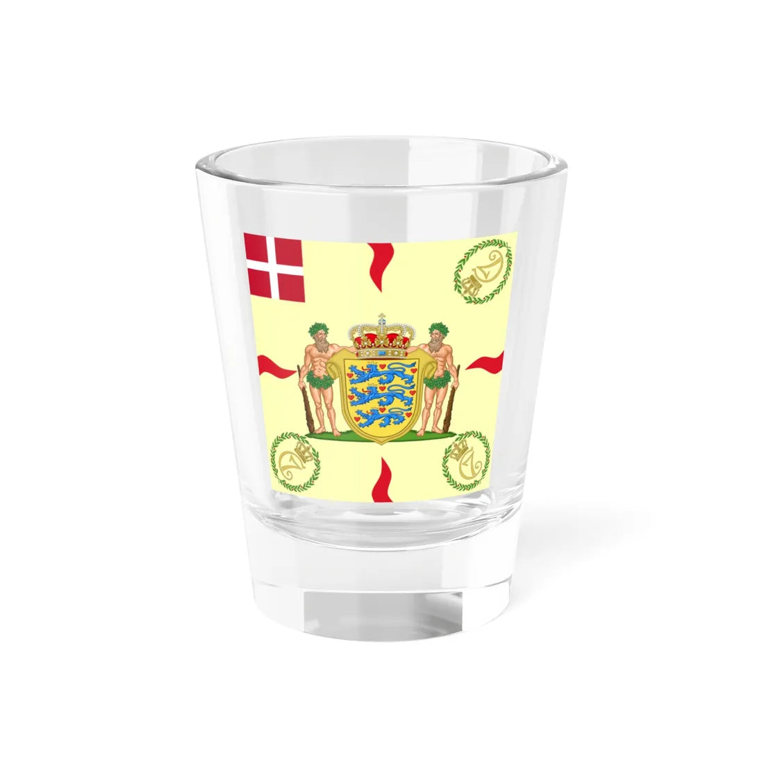 Regimental flag of Danish Life Regiment Denmark (Denmark) Shot Glass 1.5oz 1.5oz - Go Mug Yourself