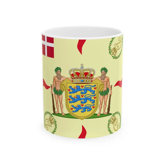 Regimental flag of Danish Life Regiment Denmark (Denmark) White Coffee Mug 11oz - Go Mug Yourself