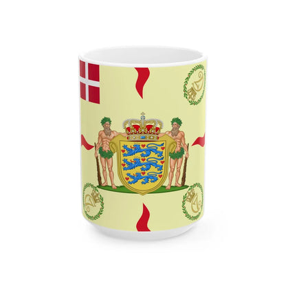 Regimental flag of Danish Life Regiment Denmark (Denmark) White Coffee Mug 15oz - Go Mug Yourself