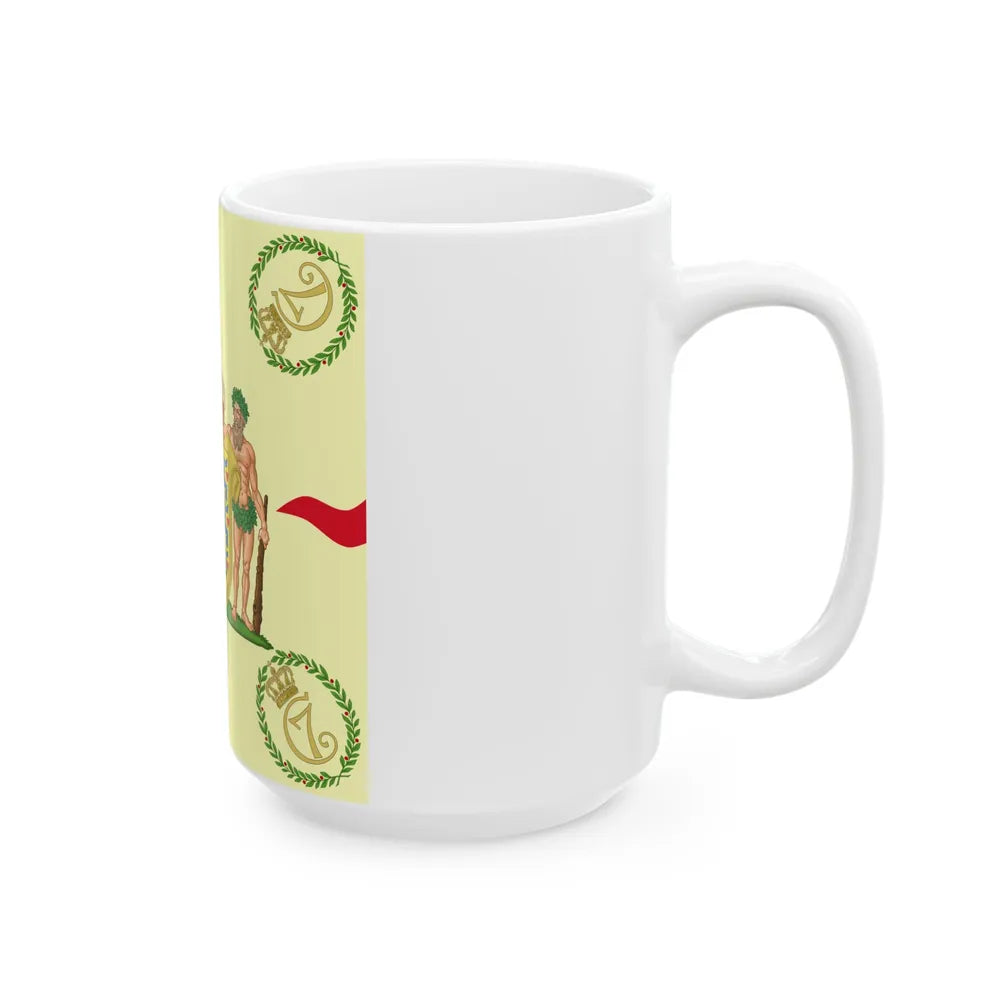Regimental flag of Danish Life Regiment Denmark (Denmark) White Coffee Mug - Go Mug Yourself
