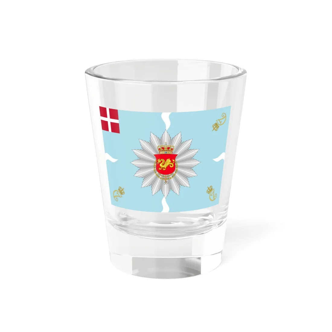 Regimental flag of Funen Infantry Regiment 1778-1785 (Denmark) Shot Glass 1.5oz 1.5oz - Go Mug Yourself
