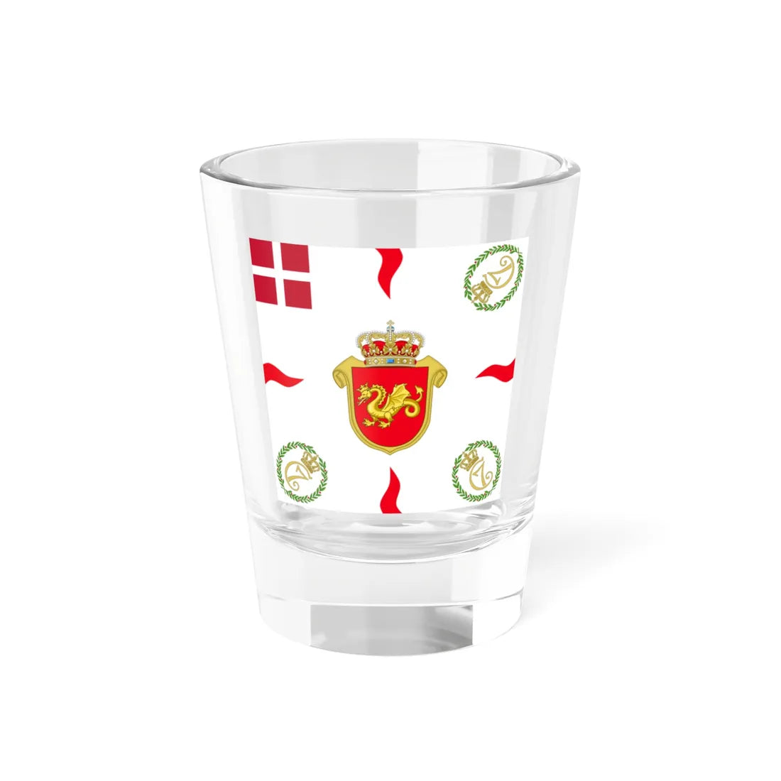 Regimental flag of Funen Infantry Regiment (Denmark) Shot Glass 1.5oz 1.5oz - Go Mug Yourself