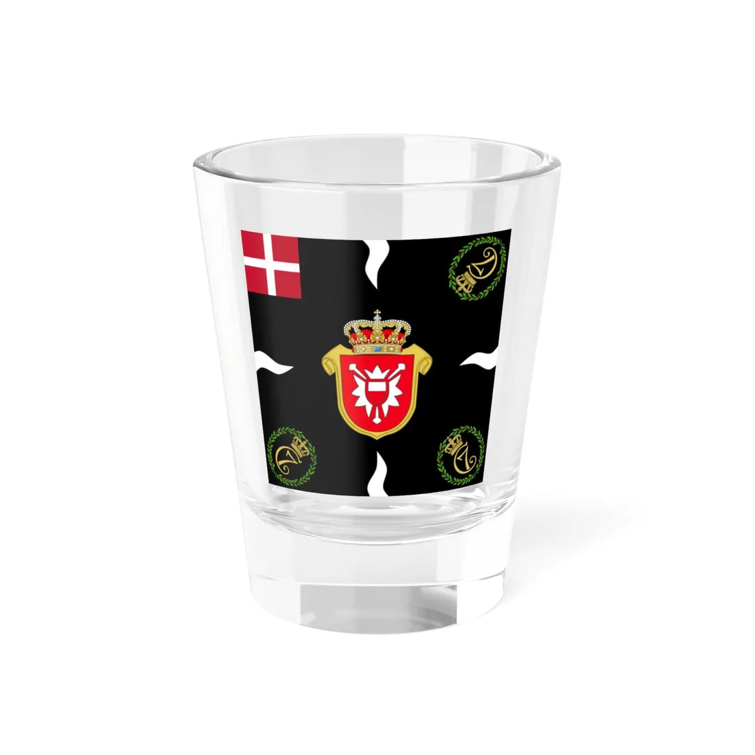 Regimental flag of Holstein Infantry Regiment 2 (Denmark) Shot Glass 1.5oz 1.5oz - Go Mug Yourself