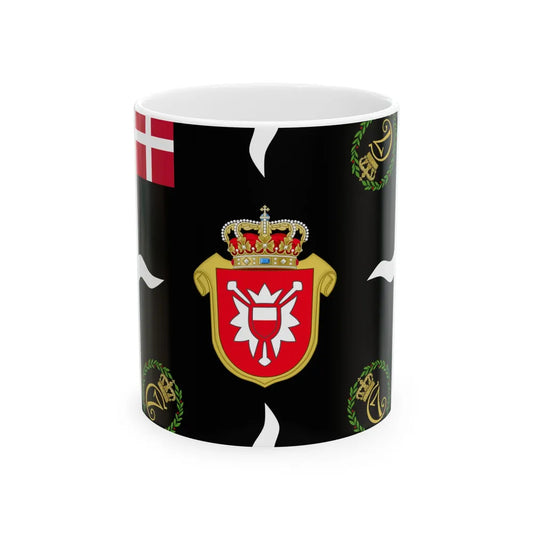 Regimental flag of Holstein Infantry Regiment 2 (Denmark) White Coffee Mug 11oz - Go Mug Yourself