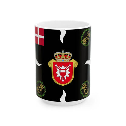 Regimental flag of Holstein Infantry Regiment 2 (Denmark) White Coffee Mug 15oz - Go Mug Yourself