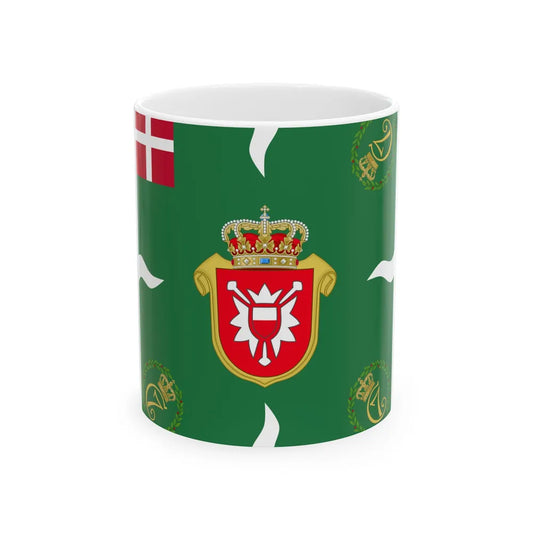 Regimental flag of Holstein Infantry Regiment (Denmark) White Coffee Mug 11oz - Go Mug Yourself