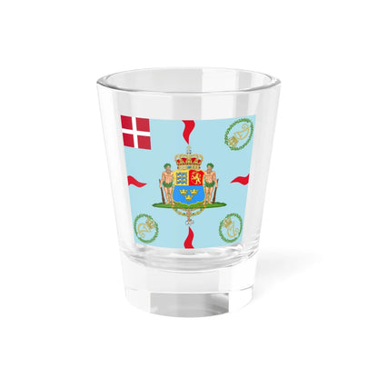 Regimental flag of Kings Regiment Denmark (Denmark) Shot Glass 1.5oz 1.5oz - Go Mug Yourself