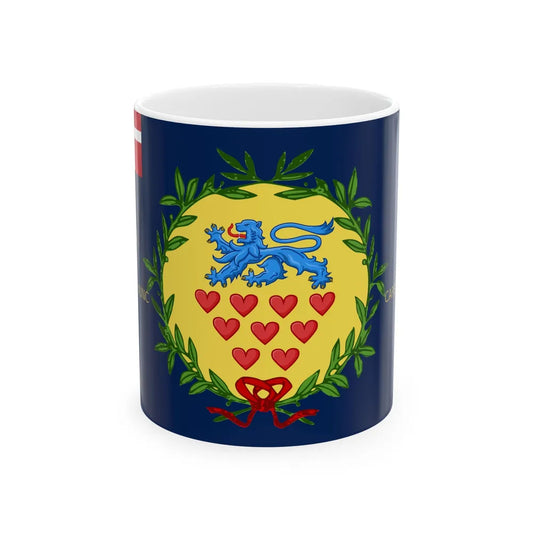 Regimental flag of Northern Jutland National Regiment of foot (Denmark) White Coffee Mug 11oz - Go Mug Yourself