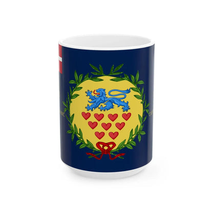 Regimental flag of Northern Jutland National Regiment of foot (Denmark) White Coffee Mug 15oz - Go Mug Yourself