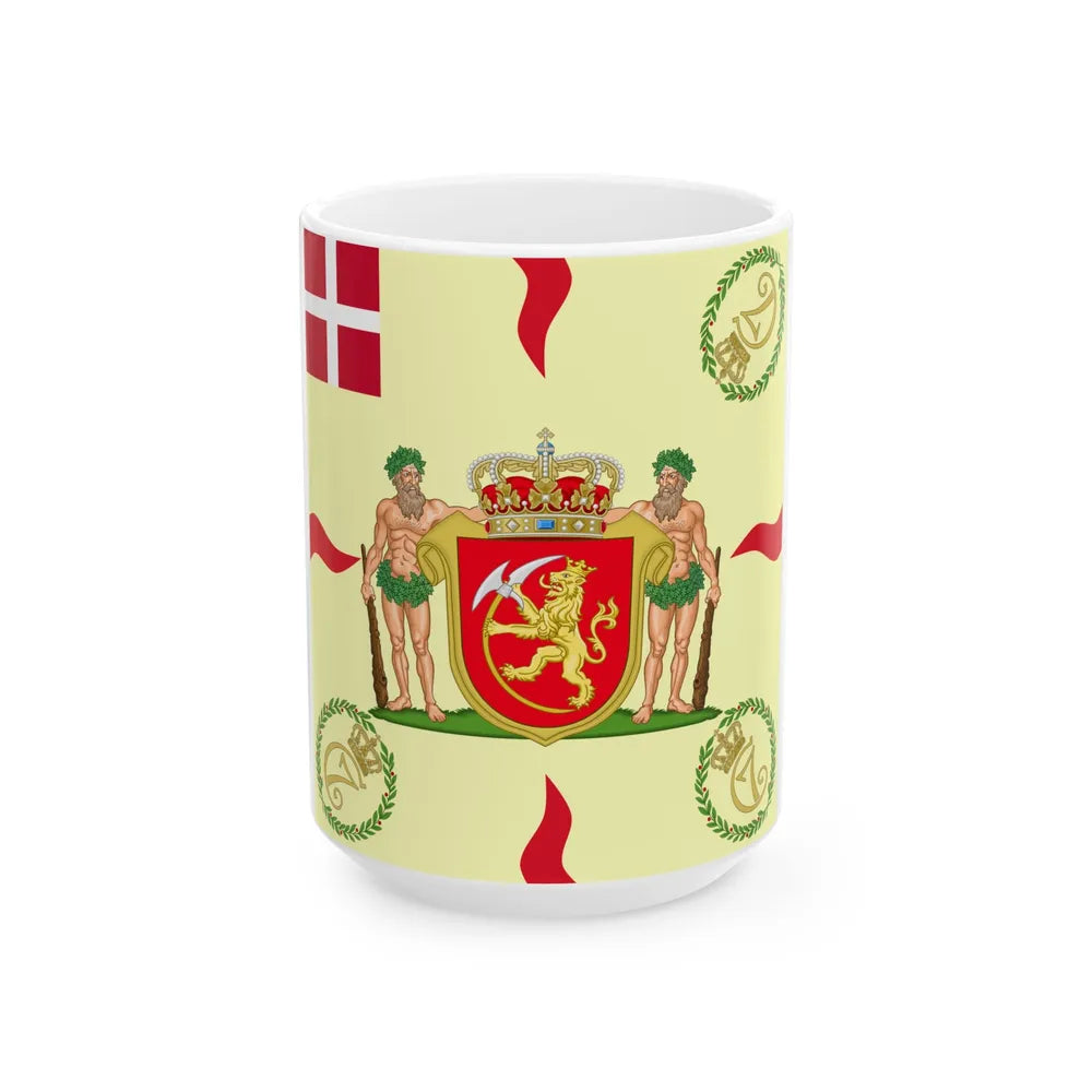 Regimental flag of Norwegian Infantry Regiment (Denmark) White Coffee Mug 15oz - Go Mug Yourself