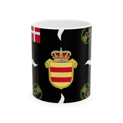 Regimental flag of Oldenburg Infantry Regiment 2 (Denmark) White Coffee Mug 11oz - Go Mug Yourself