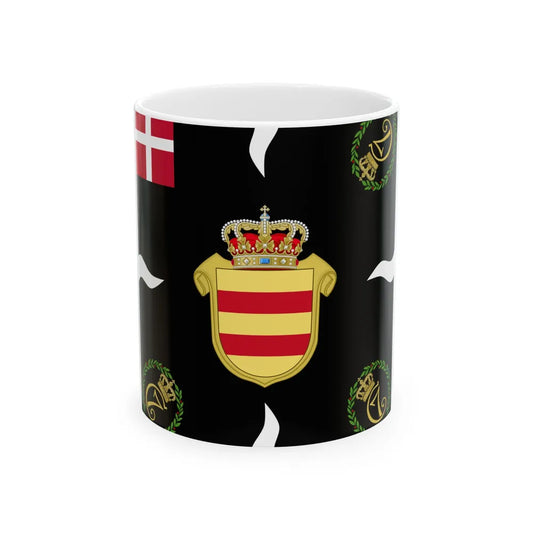 Regimental flag of Oldenburg Infantry Regiment 2 (Denmark) White Coffee Mug 11oz - Go Mug Yourself