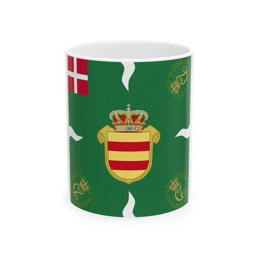 Regimental flag of Oldenburg Infantry Regiment (Denmark) White Coffee Mug 11oz - Go Mug Yourself