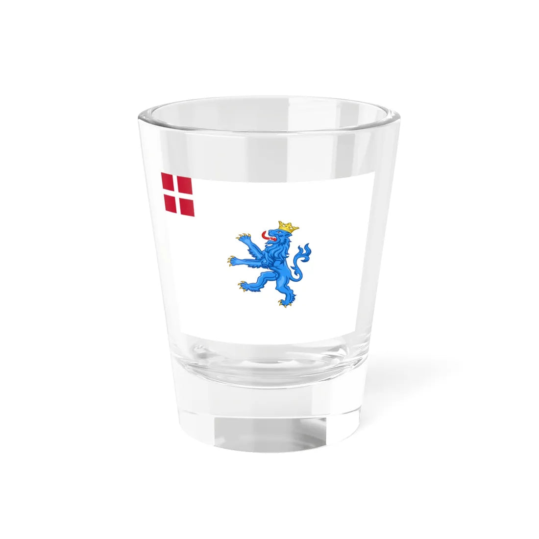 Regimental flag of Prince Fredericks Infantry Regiment (Denmark) Shot Glass 1.5oz 1.5oz - Go Mug Yourself