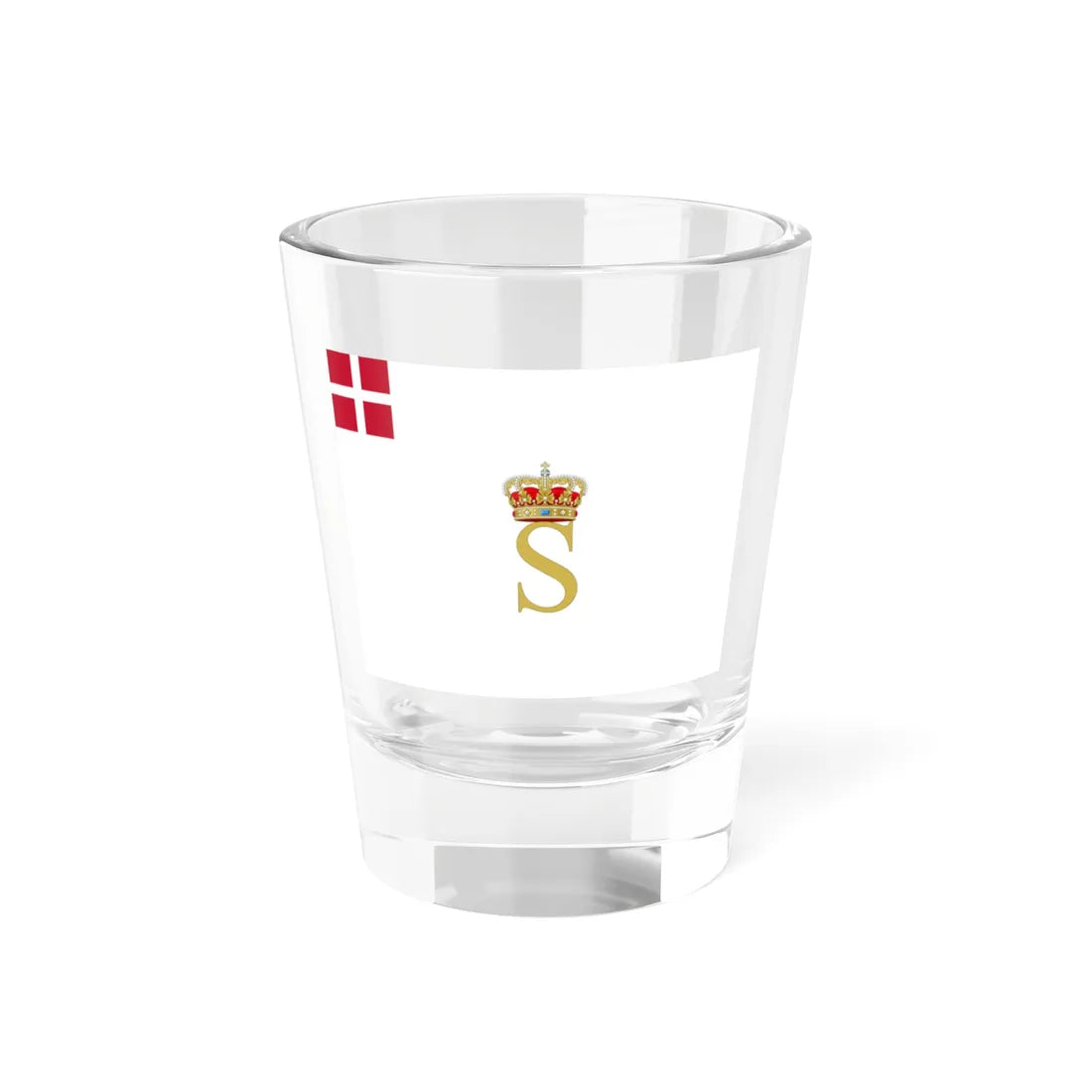 Regimental flag of Queens Life Regiment (Denmark) Shot Glass 1.5oz 1.5oz - Go Mug Yourself