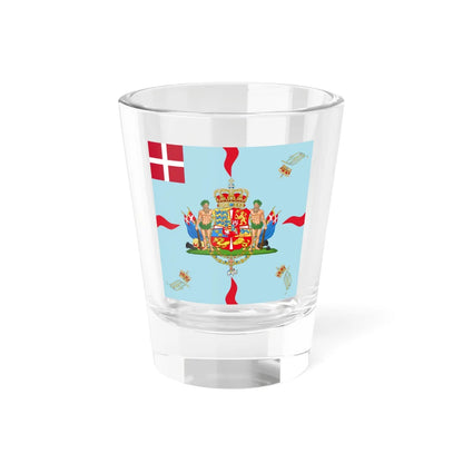 Regimental flag of Queens Regiment of Foot Denmark (Denmark) Shot Glass 1.5oz 1.5oz - Go Mug Yourself