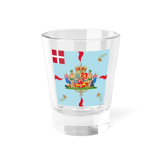 Regimental flag of Queens Regiment of Foot Denmark (Denmark) Shot Glass 1.5oz 1.5oz - Go Mug Yourself