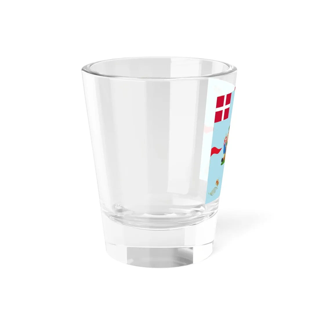 Regimental flag of Queens Regiment of Foot Denmark (Denmark) Shot Glass 1.5oz - Go Mug Yourself