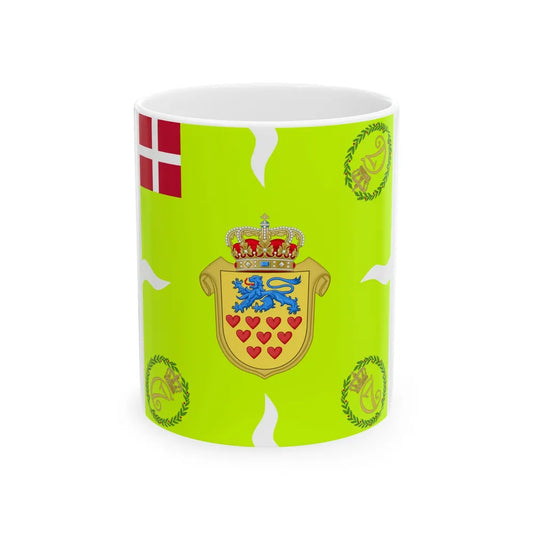 Regimental flag of Ribe Infantry Regiment (Denmark) White Coffee Mug 11oz - Go Mug Yourself