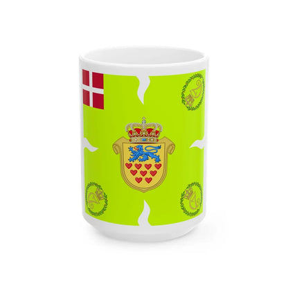 Regimental flag of Ribe Infantry Regiment (Denmark) White Coffee Mug 15oz - Go Mug Yourself