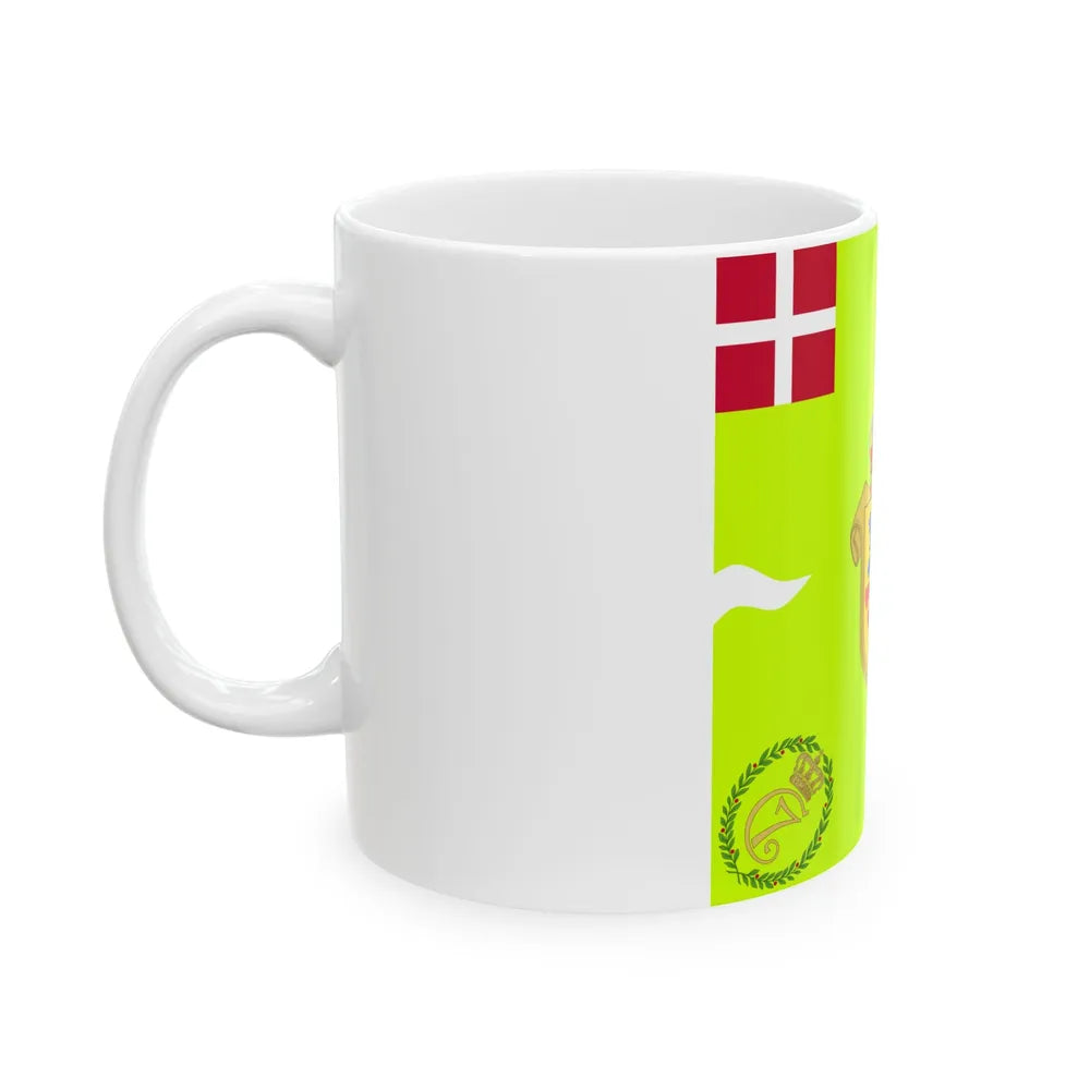 Regimental flag of Ribe Infantry Regiment (Denmark) White Coffee Mug - Go Mug Yourself