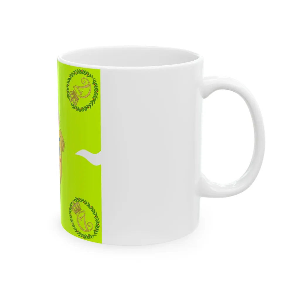 Regimental flag of Ribe Infantry Regiment (Denmark) White Coffee Mug - Go Mug Yourself