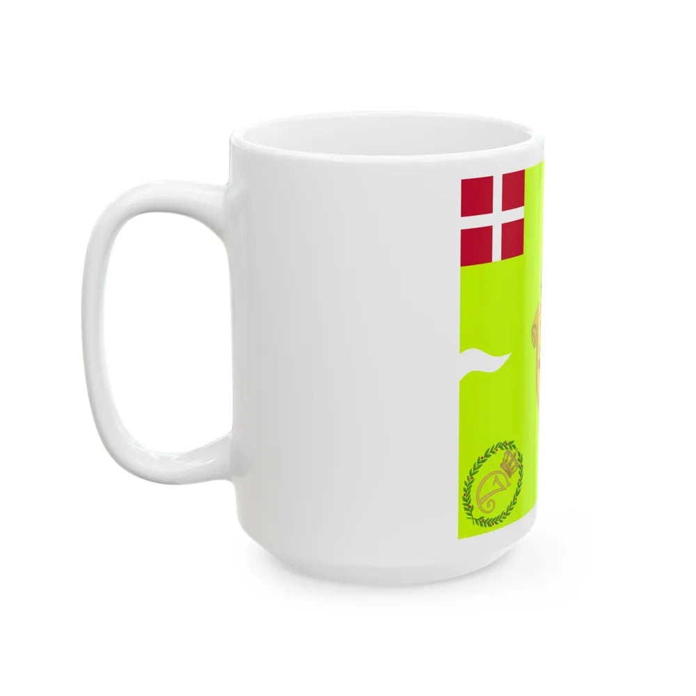 Regimental flag of Ribe Infantry Regiment (Denmark) White Coffee Mug - Go Mug Yourself