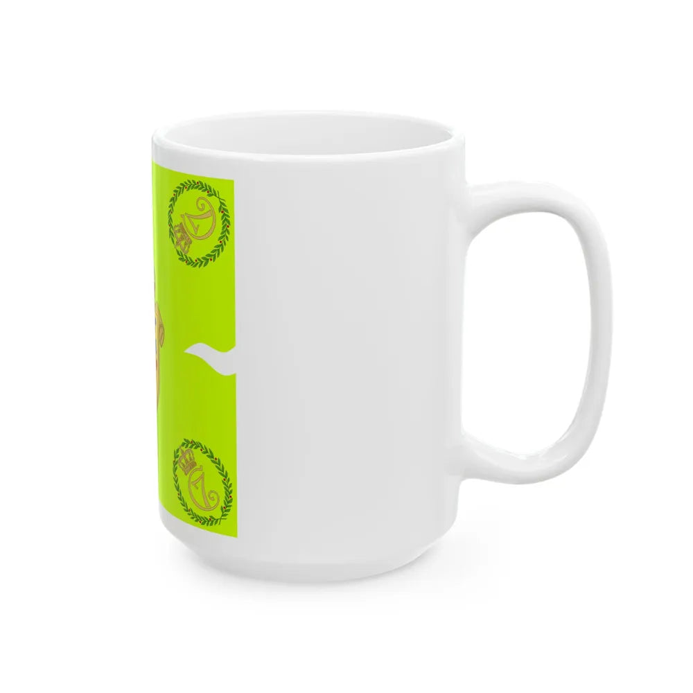 Regimental flag of Ribe Infantry Regiment (Denmark) White Coffee Mug - Go Mug Yourself