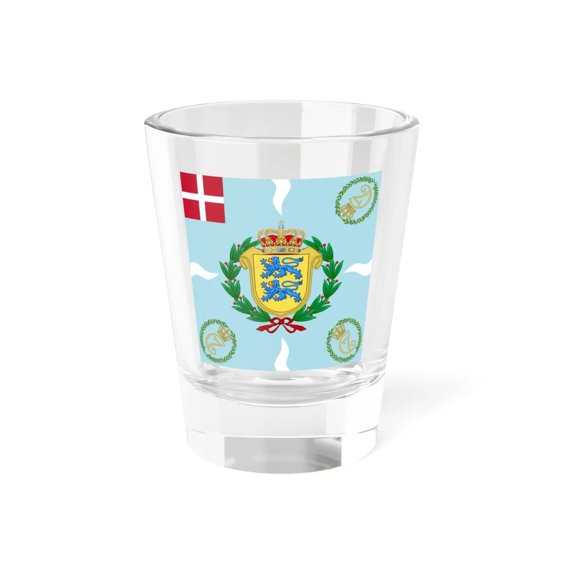 Regimental flag of Schleswig Infantry Regiment (Denmark) Shot Glass 1.5oz 1.5oz - Go Mug Yourself