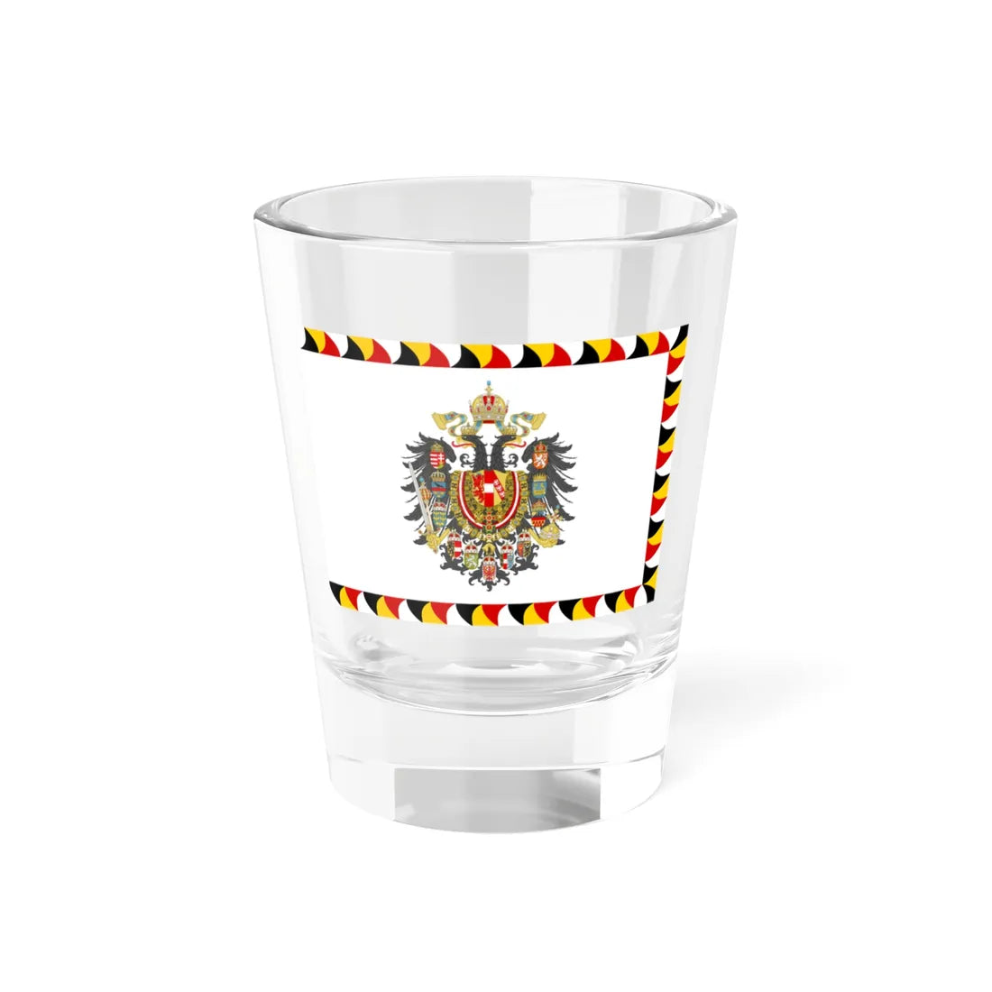 Regimental Flag of the Imperial-Royal Landwehr Cerimonial Flag of the Gardebataillon and Standard of the Common Army Obverse (Austria) Shot Glass 1.5oz 1.5oz - Go Mug Yourself