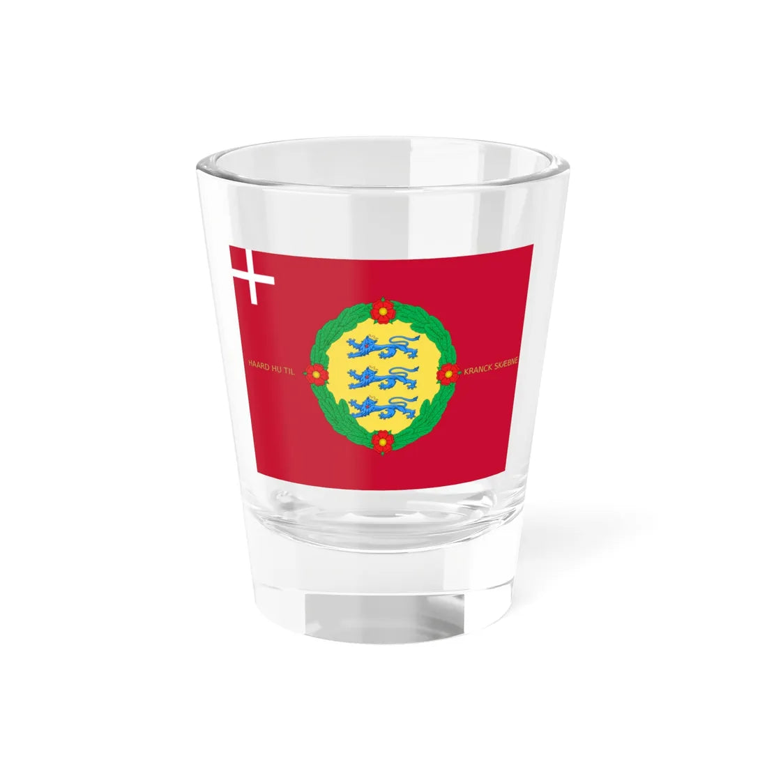 Regimental flag of Zealand National Regiment of foot (Denmark) Shot Glass 1.5oz 1.5oz - Go Mug Yourself