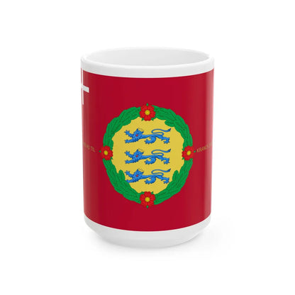 Regimental flag of Zealand National Regiment of foot (Denmark) White Coffee Mug 15oz - Go Mug Yourself