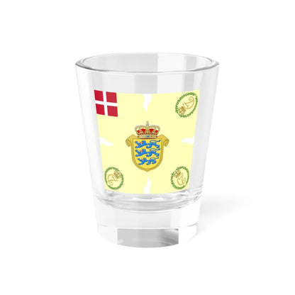 Regimental flag of Zealandic Infantry Regiment (Denmark) Shot Glass 1.5oz 1.5oz - Go Mug Yourself