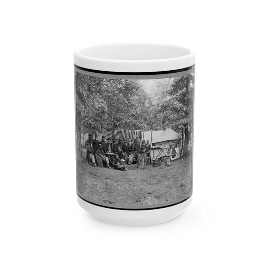 Regimental Staff, New York Volunteers, Near Bealton I.E., Bealeton , Va. (U.S. Civil War) White Coffee Mug-15oz-Go Mug Yourself