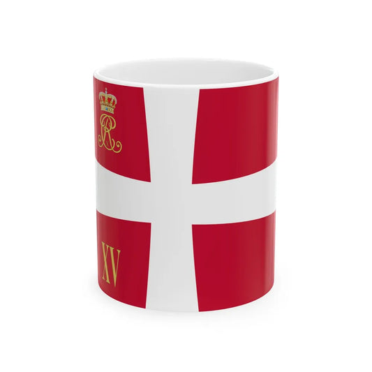 Regimental standard of 15 Battalion of Denmark 1912-1947 (Denmark) White Coffee Mug 11oz - Go Mug Yourself