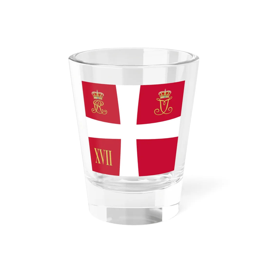 Regimental standard of 17 Battalion of Denmark 1912-1947 (Denmark) Shot Glass 1.5oz 1.5oz - Go Mug Yourself