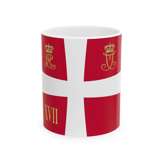 Regimental standard of 17 Battalion of Denmark 1912-1947 (Denmark) White Coffee Mug 11oz - Go Mug Yourself