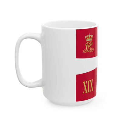 Regimental standard of 19 Battalion of Denmark 1912-1947 (Denmark) White Coffee Mug - Go Mug Yourself