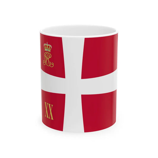 Regimental standard of 20 Battalion of Denmark 1912-1947 (Denmark) White Coffee Mug 11oz - Go Mug Yourself